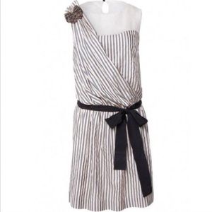 HOSS INTROPIA Striped  100% Silk Dress With Belt